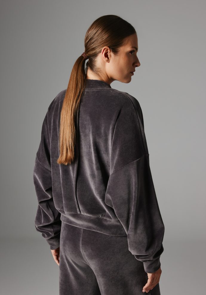 WELUROWA BLUZA NELLI ANTRACYT