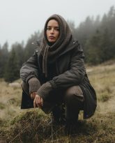 wełniana balaclava adele brązowa
