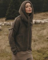 wełniana balaclava adele brązowa