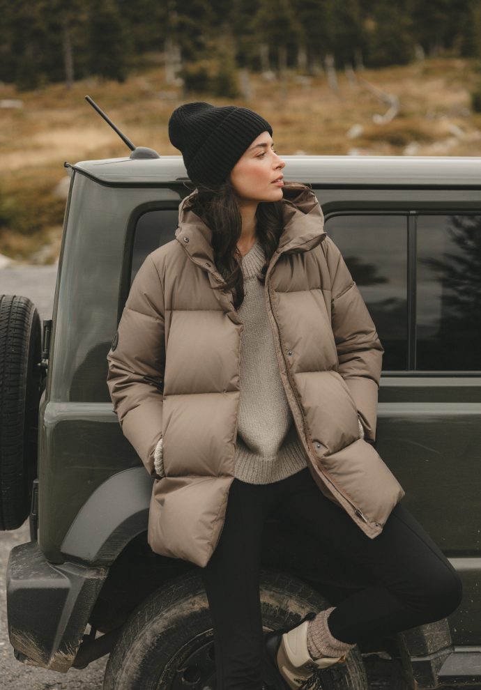 puchowa kurtka alaska taupe