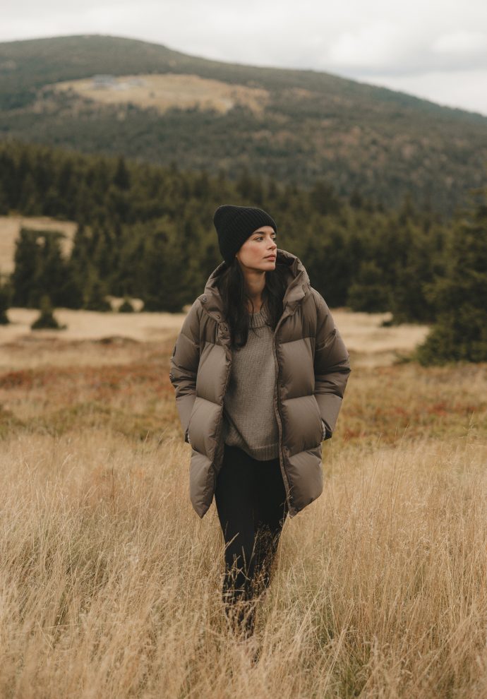 puchowa kurtka alaska taupe