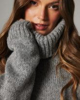 WEŁNIANY GOLF ADELE SZARY